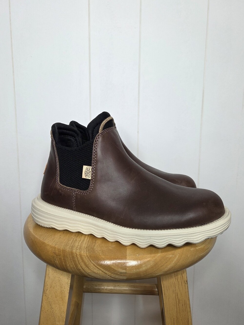 Hey Dude Coffee Brown Craft Leather Branson Boots Women's Size 8